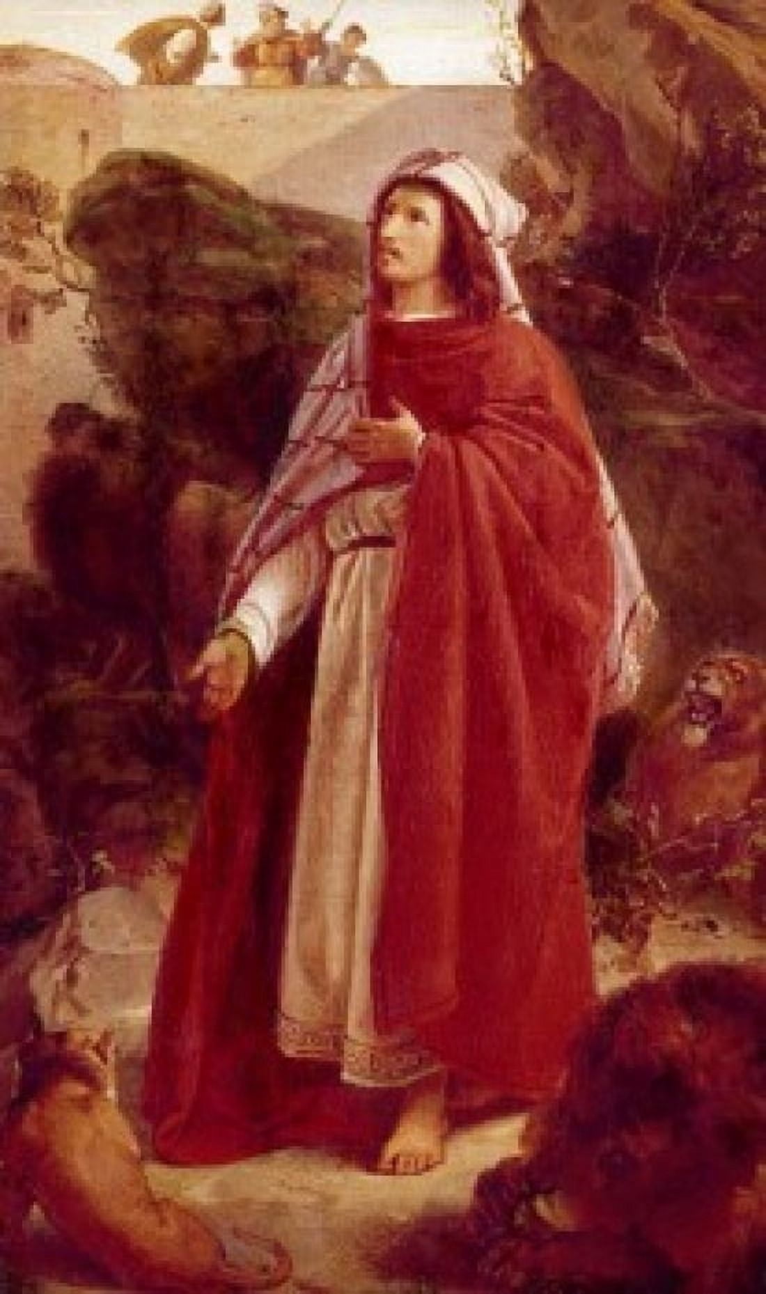 Daniel in the Lions Den by Alfred Rethel (1816-1859) Canvas Art - Alfred Rethel (24 x 36)