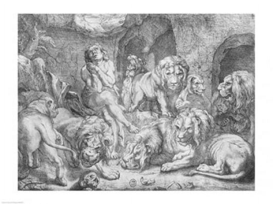 Daniel in the lions den Canvas Art - Peter Paul Rubens (24 x 18)