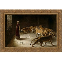 Daniel's Answer to the King 24x18 Gold Ornate Wood Framed Canvas Art by Briton Riviere