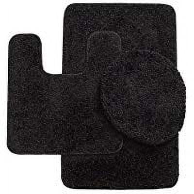 3PC ELITE BATH RUG SET BLACK