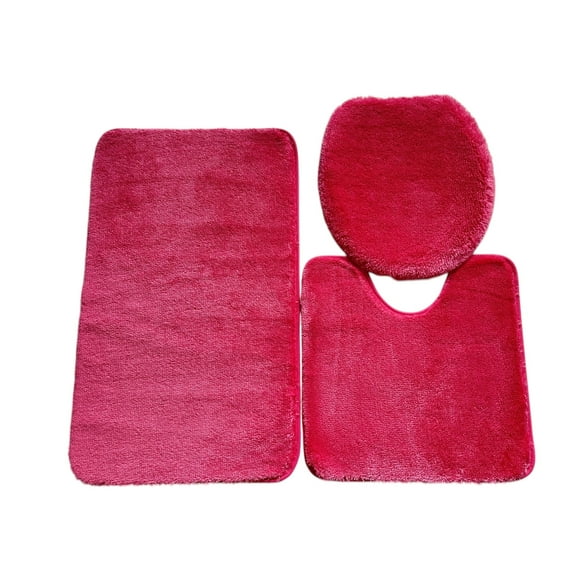 Daniel's Bath Daniel's Bath & Beyond 3 Piece Solid Luxury Bath Mat, Hot Pink, 3 Count