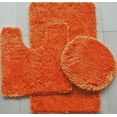 thumbnail image 1 of Daniel's Linens Plain Orange Chenille Bath Rugs Set, 18 x 30 in, Machine Washable 3 Count, 1 of 1