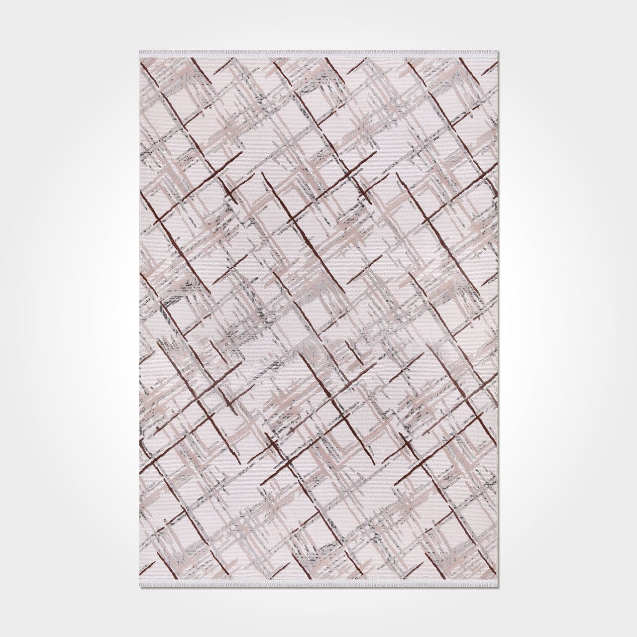 Daniela Cream Striped Acrylic Area Rugs for Living Room Jacquard ...