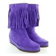 thumbnail image 1 of Daniela Fargion Violet Suede  Mid Calf Low Wedge Heel Boots-11 for Womens, 1 of 4