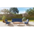 thumbnail image 1 of Daniele 4-Piece Teak Outdoor Patio Deep Seating Set with Navy Cushions, 1 of 5