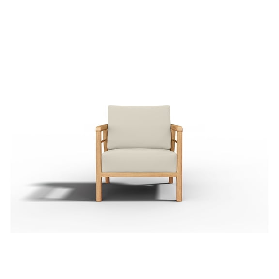 Daniele Teak Deep Seating Outdoor Club Chair with Canvas Cushion