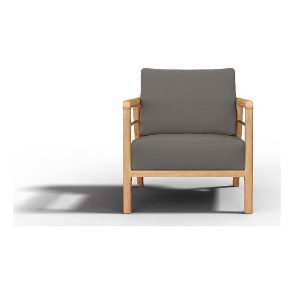 Daniele Teak Deep Seating Outdoor Club Chair with Charcoal Cushion