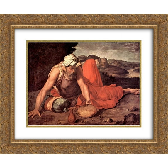 Daniele da Volterra 2x Matted 24x20 Gold Ornate Framed Art Print 'The Prophet Elias'