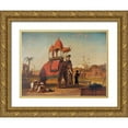 thumbnail image 1 of Daniell, William 18x15 Gold Ornate Wood Framed with Double Matting Museum Art Print Titled - Elephant and Howdah, 1 of 4