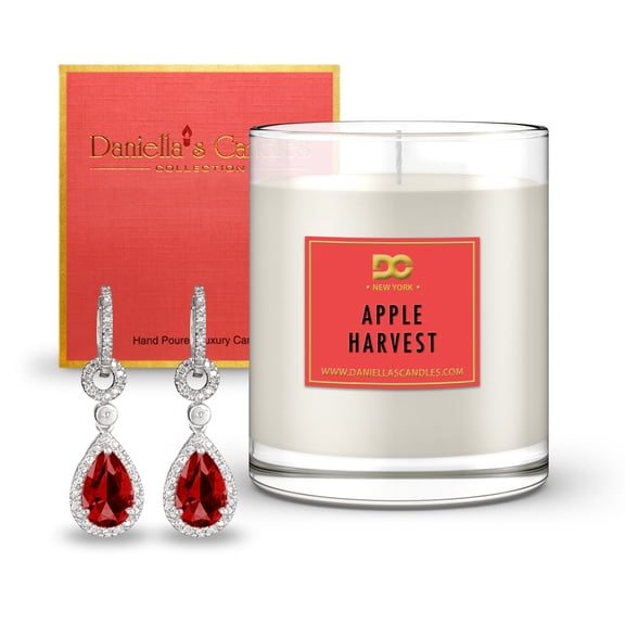 Daniella's Candles Apple Harvest Jewelry Candle with Surprise Jewelry Inside - Earrings