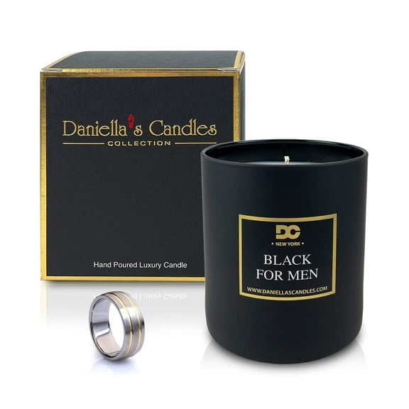 Daniella's Candles Black For Men Jewelry Candle - Men's Ring Size 11 Adjustable