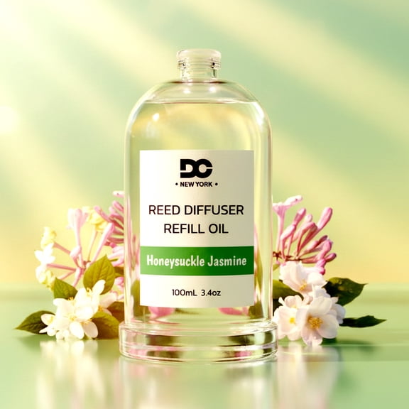 Daniella's Candles Honeysuckle Jasmine Reed Diffuser Refill Oil, Long Lasting - 3.4oz
