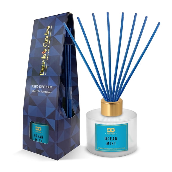 Daniella's Candles Ocean Mist Reed Diffuser Set Frosted 3.4oz/100mL