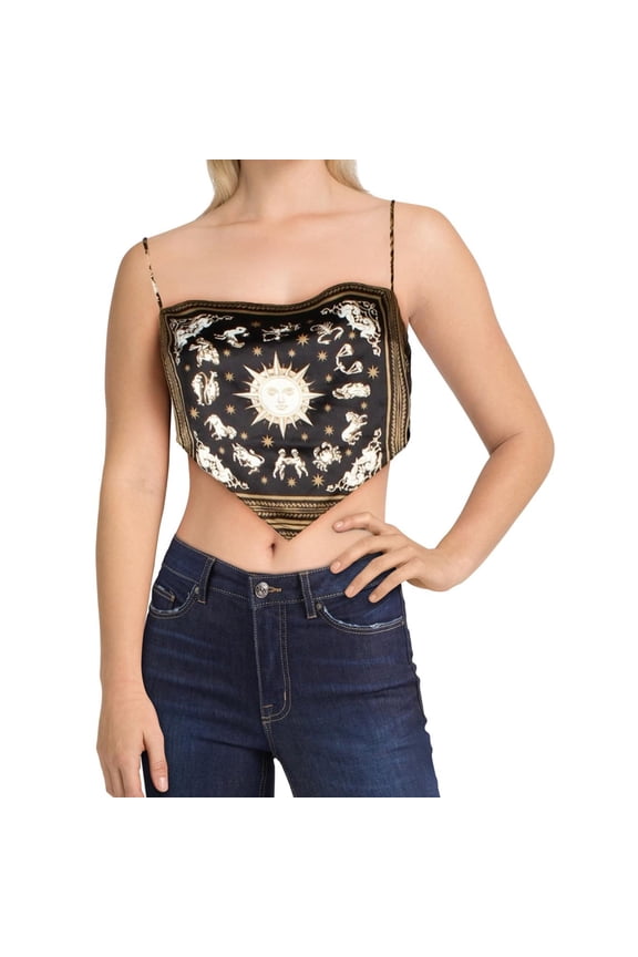 Womens Celestial Tank Top, Black, Plus Size, 20W