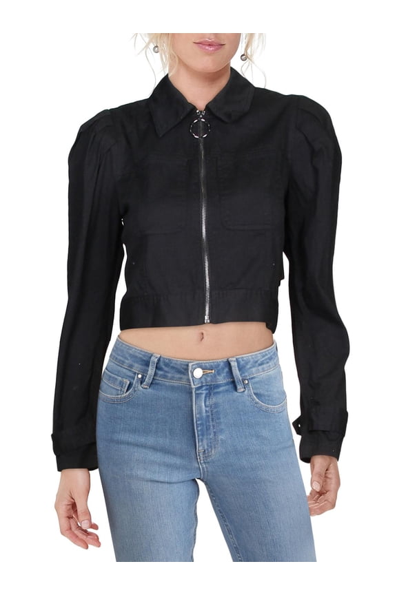 Womens Cold Weather Crop Shirt Jacket