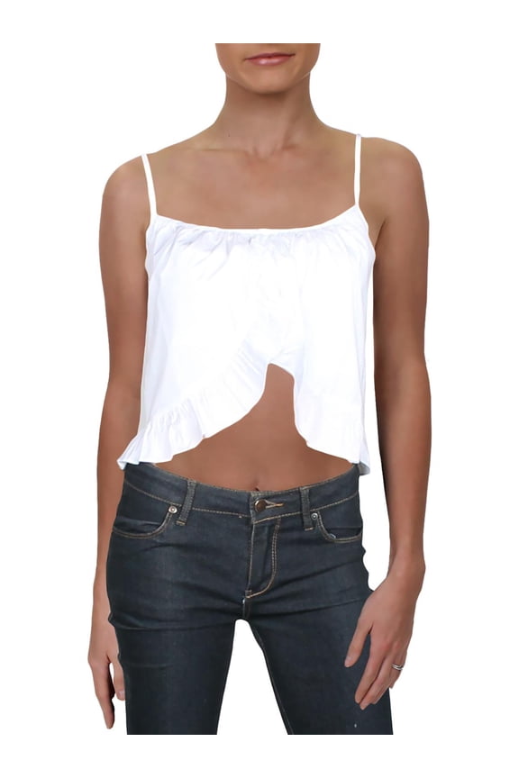 Womens Cotton Blend Crop Tank Top
