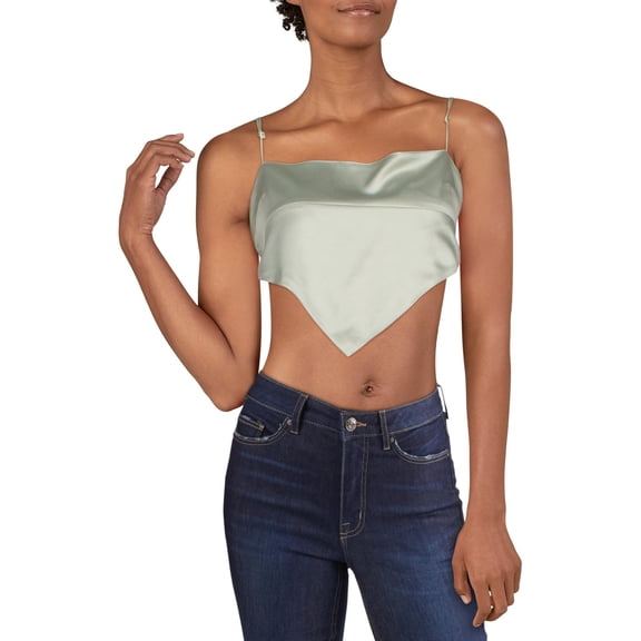 Danielle Bernstein Womens Handkerchief Cropped Tank Top