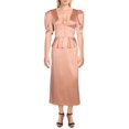 thumbnail image 1 of Danielle Bernstein Womens V Neck Ruffled Midi Dress Pink 6, 1 of 3