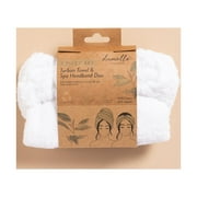Danielle Creations 100% Cotton Hair Towel and Spa Headband Duo, White, Adult Sized