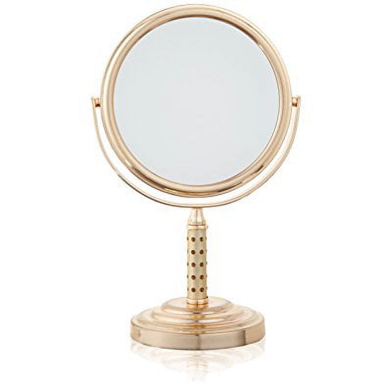 Danielle Creations DualSided Studded Gold Swivel Vanity MakeUp Mirror