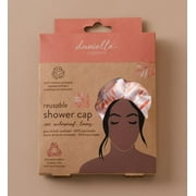 Danielle Creations Eco Shower Cap, Pink Leaf, Adult Sized