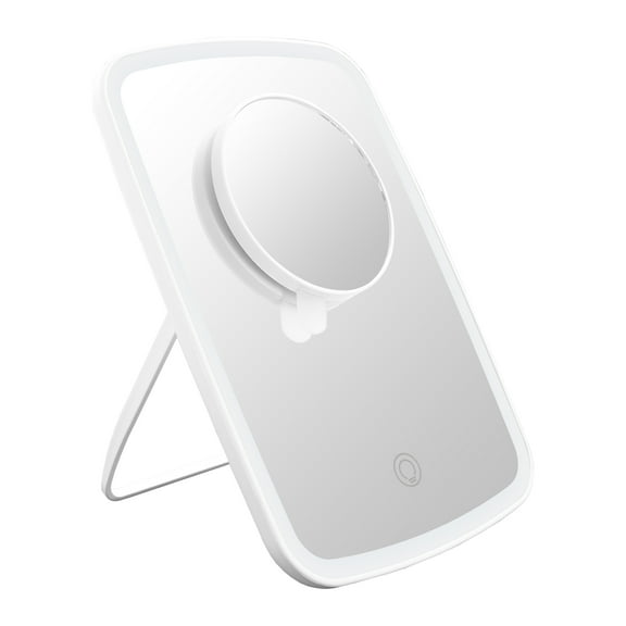 Danielle Creations Lighted Tablet Style Makeup Mirror with 5x Magnification, White