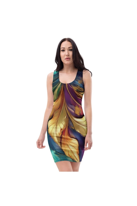 Danielle, Floral Poly-Span Dress, Ladies Floral Dress, Floral Dress