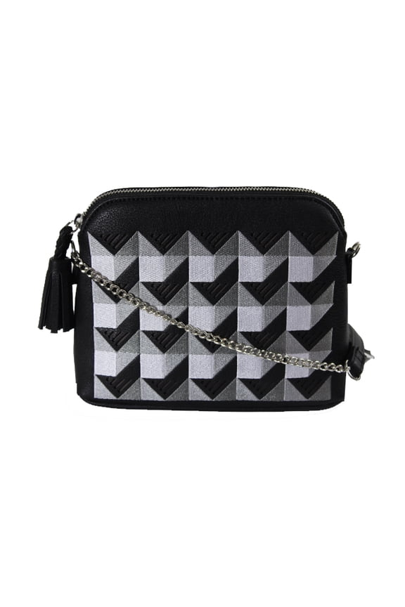 Womens Kingsley Leather Crossbody Handbag Black Small