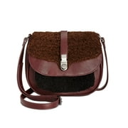 Danielle Nicole Womens Minx Faux Leather Flap Saddle Handbag Purple Small
