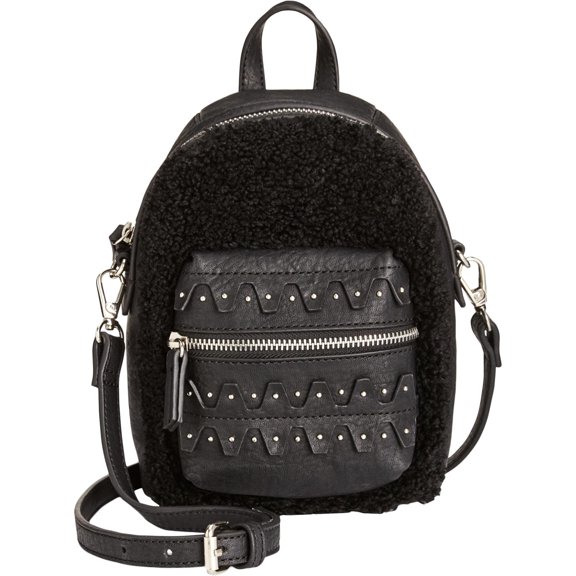 Danielle Nicole Womens Minx Mini Faux Leather Crossbody Handbag Black Small