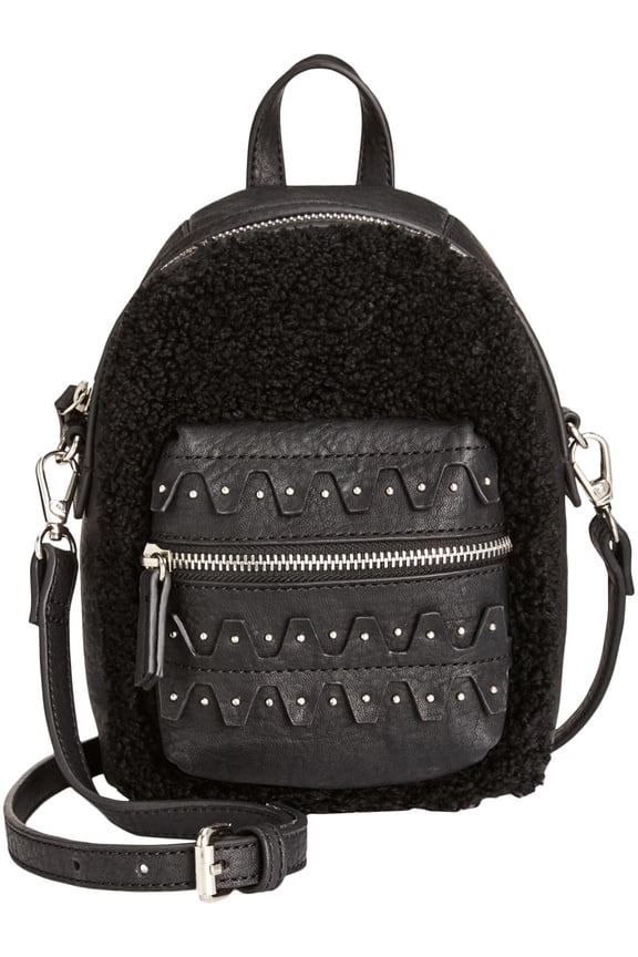 Womens Minx Mini Faux Leather Crossbody Handbag Black Small