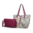 thumbnail image 1 of MKF Collection Danielle Tote Floral Bag, Crossbody Pouch Handbag Reversible Shopper Women's Purse Large Capacity for Weekend by Mia K - White Fuchsia, 1 of 6
