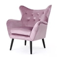 thumbnail image 1 of GDF Studio Mid Century Modern Velvet Arm Chair, Light Lavender and Black, 1 of 10