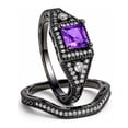thumbnail image 1 of Danielle Wedding Ring Set for Women CZ Black Engagement Ginger Lyne Collection, 1 of 6