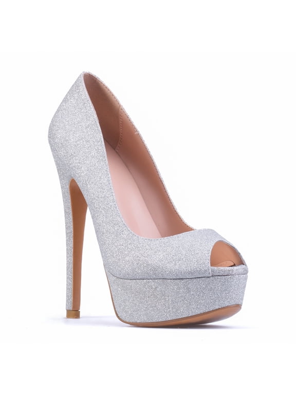 Danielle - Women's Classy & Elegant Peep Toe Pumps with 6" Stiletto High Heels & 1.5" Platform. Handmade to perfection. Size 11