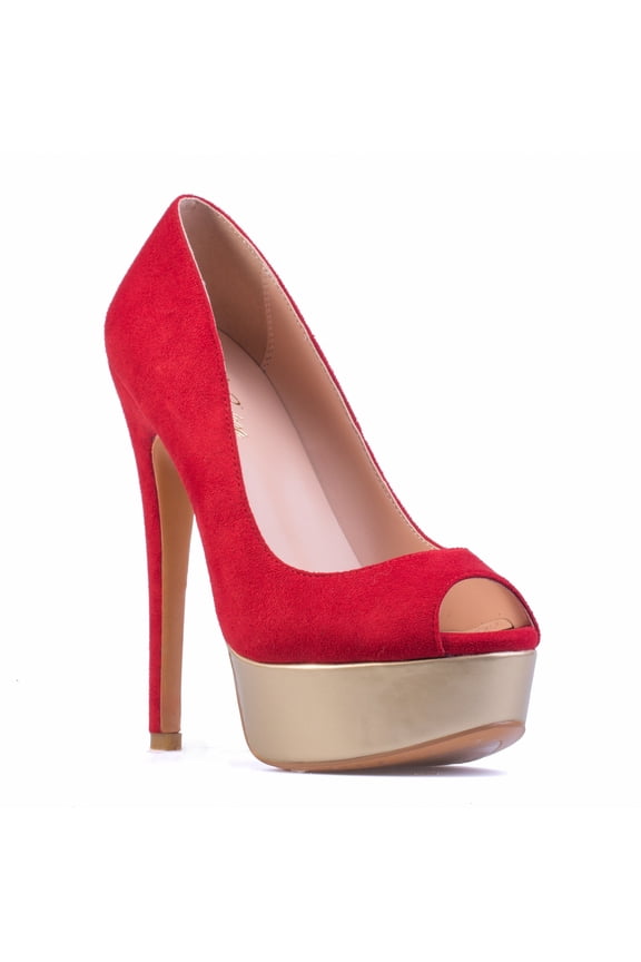 Danielle - Women's Classy & Elegant Peep Toe Pumps with 6" Stiletto High Heels & 1.5" Platform. Handmade to perfection. Size 9.5