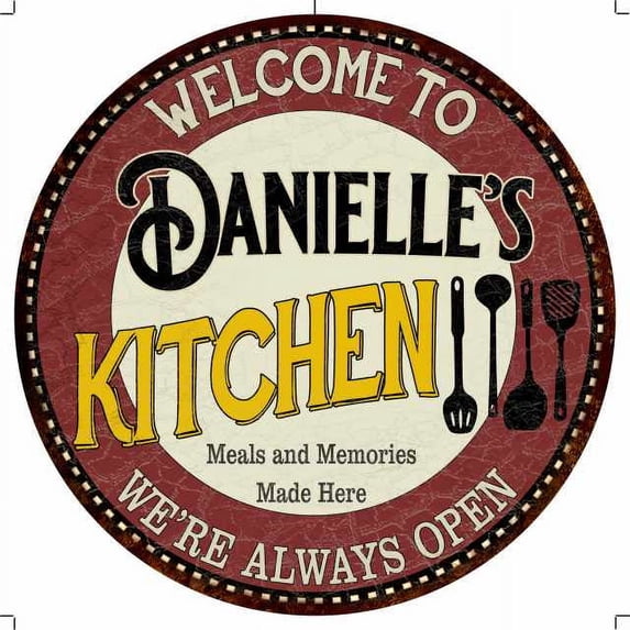 Danielle's Kitchen 14" Round Metal Sign Bar Game Room Wall Decor 100140040152