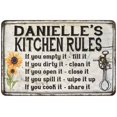 thumbnail image 1 of Danielle's Kitchen Rules Chic Sign Vintage Decor 8 x 12 High Gloss Metal 208120032153, 1 of 1