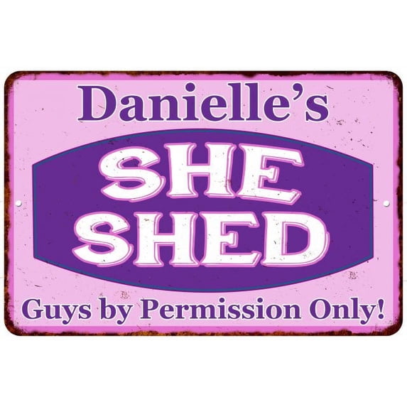 Danielle's Purple & Pink SHE SHED Vintage Sign 8x12 Wall Decor 108120040449