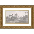 thumbnail image 1 of Daniells, Thomas and Wm 18x12 Gold Ornate Wood Framed with Double Matting Museum Art Print Titled - Mausoleum at Chunar Gur, Sepia, 1 of 4
