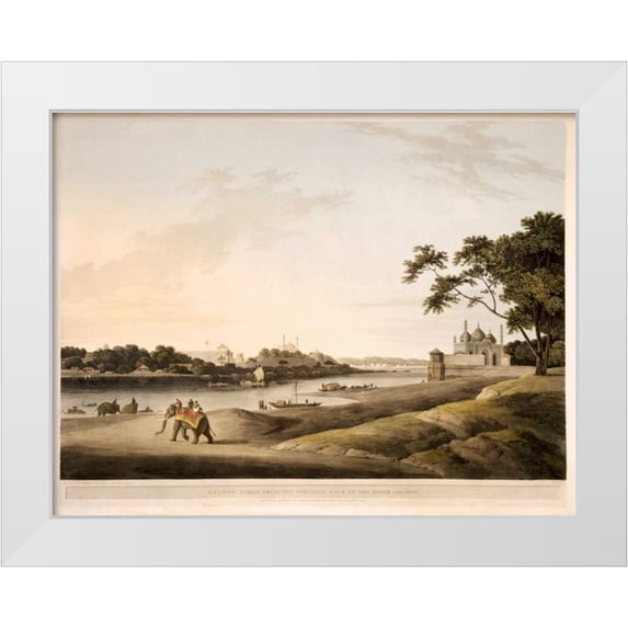 Daniells,Thomas and Wm 32x26 White Modern Wood Framed Museum Art Print Titled - Lucknow
