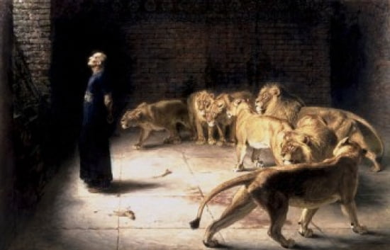 Daniels Answer to the King Briton Riviere (1840-1920 British) Canvas Art - Briton Riviere (18 x 24)