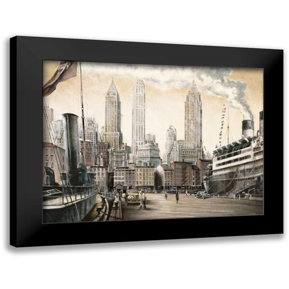 Daniels, Matthew 14x12 Black Modern Framed Museum Art Print Titled - Departure-New York