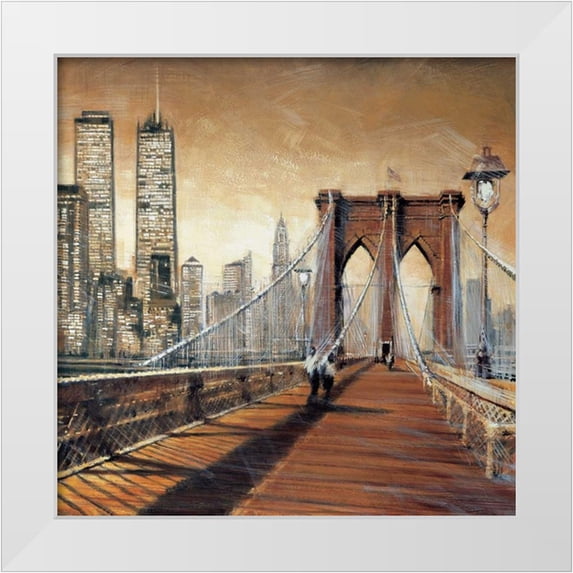 Daniels, Matthew 15x15 White Modern Wood Framed Museum Art Print Titled - Manhattan Sunset II
