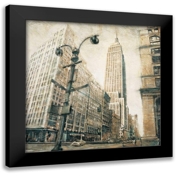 Daniels, Matthew 20x20 Black Modern Framed Museum Art Print Titled - Empire State Building-Manhattan