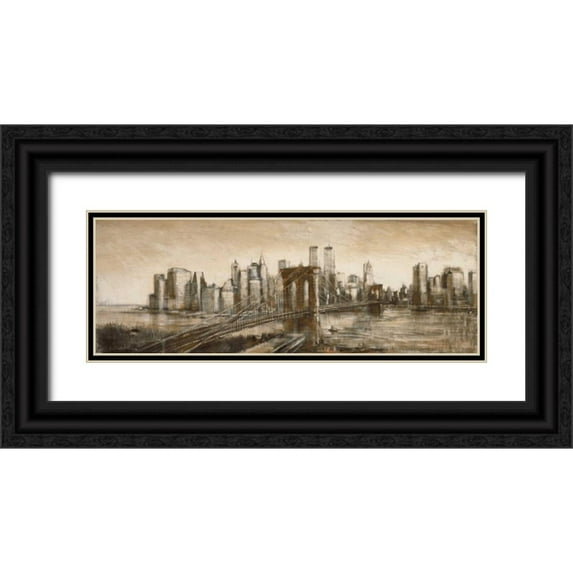 Daniels, Matthew 24x11 Black Ornate Wood Framed with Double Matting Museum Art Print Titled - New York-New York