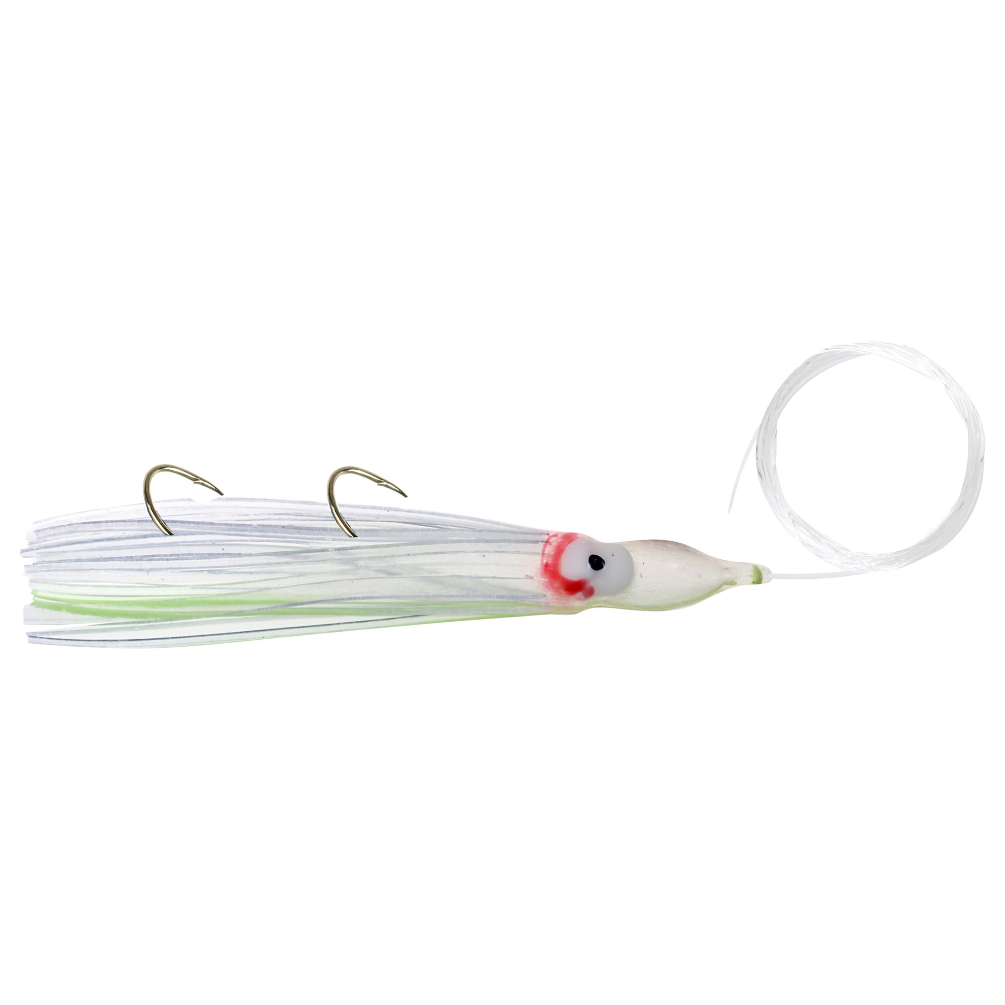 Danielson 4.5" Rigged Squid Bait, UV Clear, Glitter, & Glow, Fishing Jigs