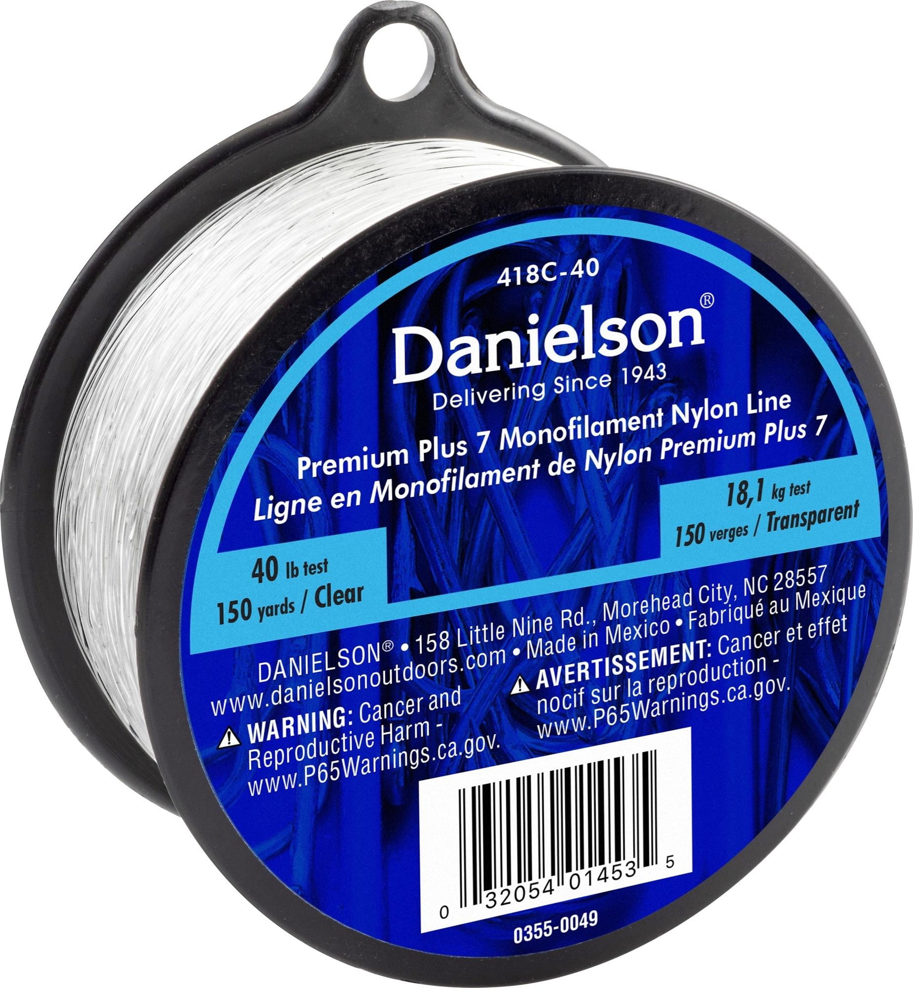 Danielson 418C-40 Plus 7 Mono Nylon Line Clear 40 Lb