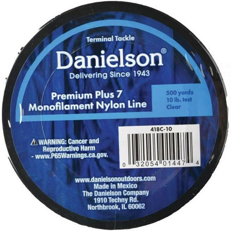 Danielson 530508 10 lbs Nylon Monofilament Fishing Line, Clear