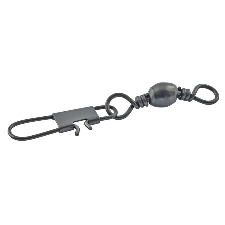 Danielson Barrel Swivels with Safety Snap Fishing Terminal Tackle, Black,  Size 3 